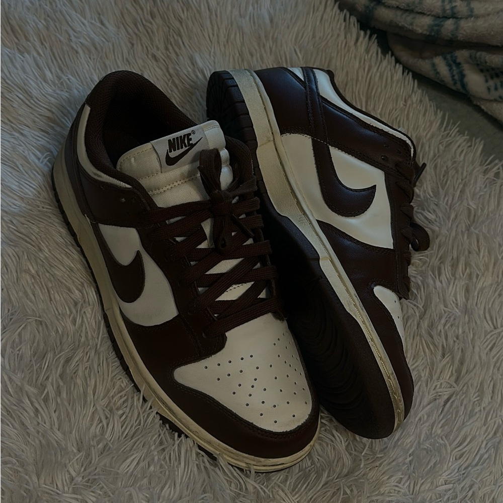 Nike Brown and White Dunk Sneakers Classic Style Mocha style